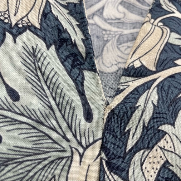 Cheeky vintage floral print shirt dress blue cream one size - Picture 4 of 9